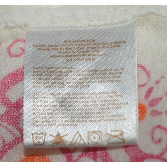 Aden + Anais Mandala Print Baby Swaddle Blanket Orange Pink White Bamboo Gauzy - Picture 6 of 7